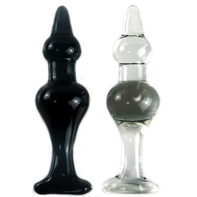 Grand plug anal en verre transparent avec traction de perle arrière de 5 cm de diamètre, 18+ jouet sexuel adulte, masseur de prostate pour la masturbation des hommes