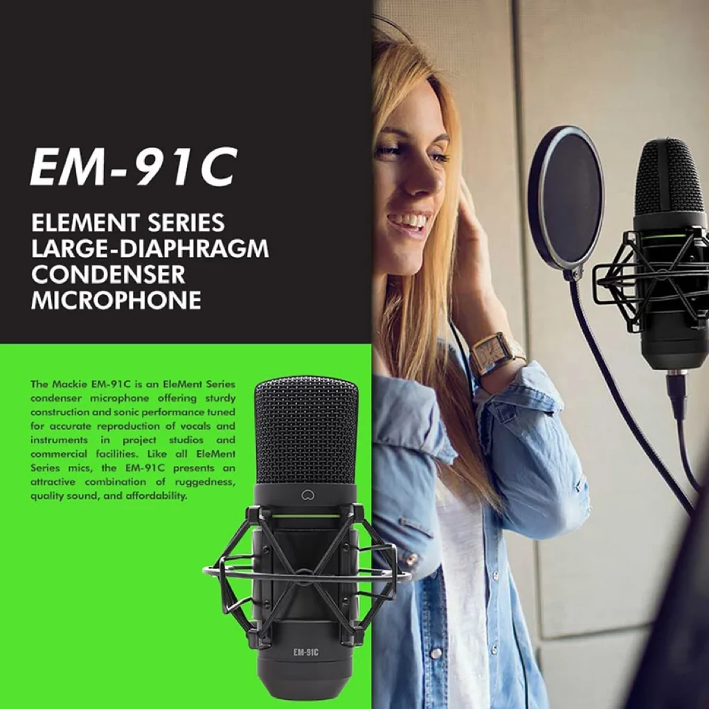 EM-91C professional-quality condenser microphone for home studios,content creation and live streaming