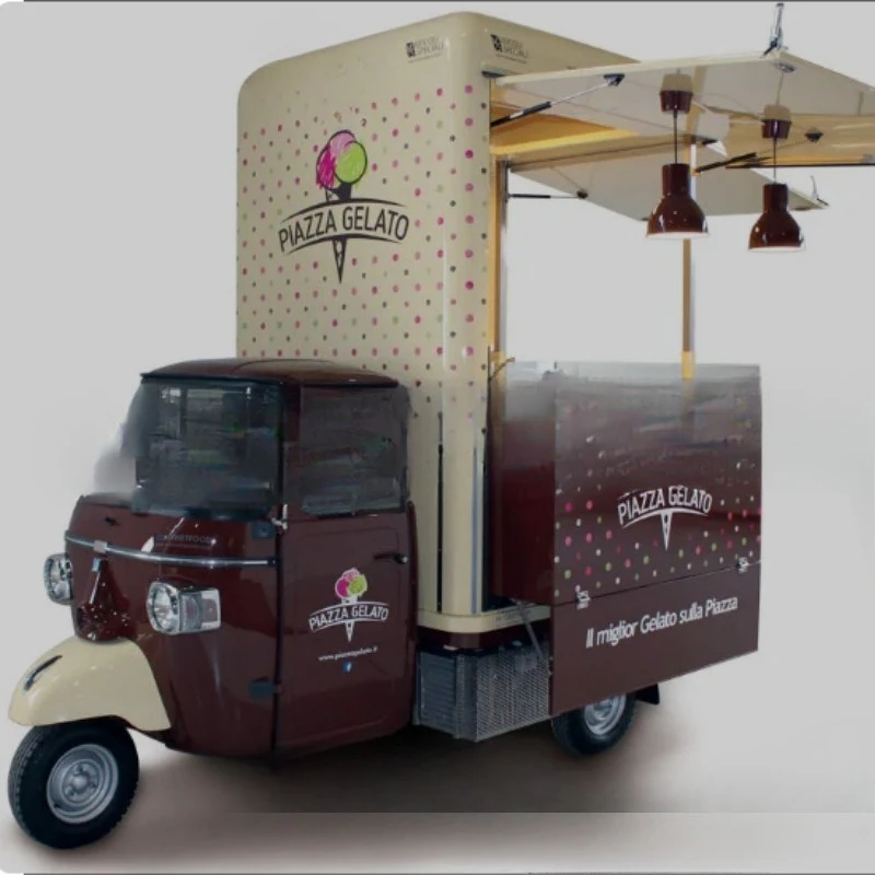 Three-wheeled coffee truck, dining car, tricycle stall, special dining car stall commercial