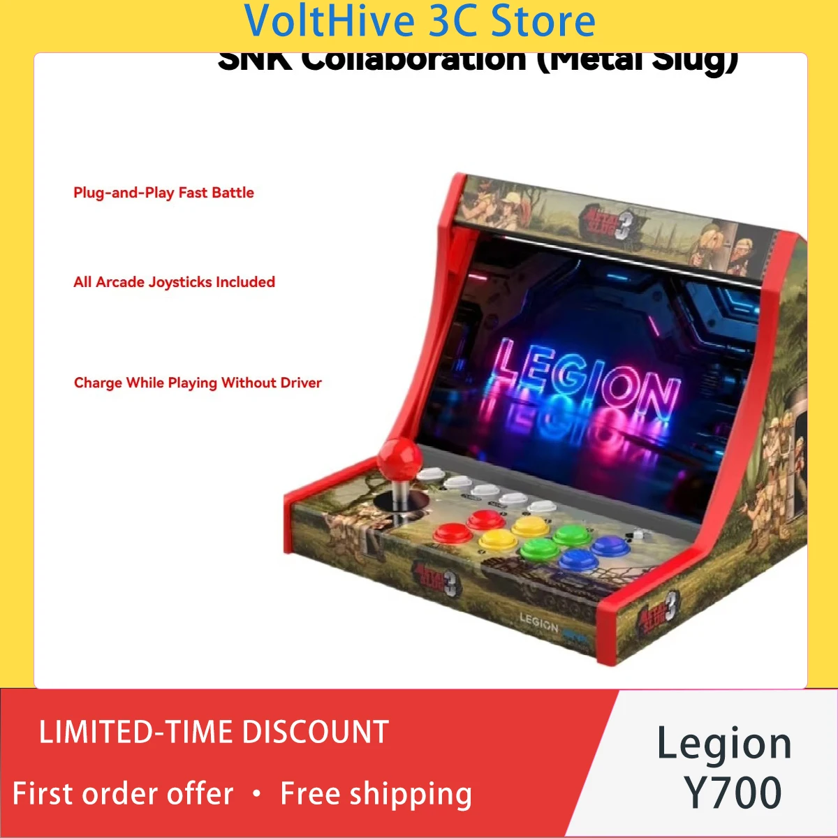 Legion Y700 4th 5th Gen Tablet Arcade Stand Plug‑and‑Play Snap‑In Installation Ergonomic Custom Turbo Classic Dock Gaming Gift