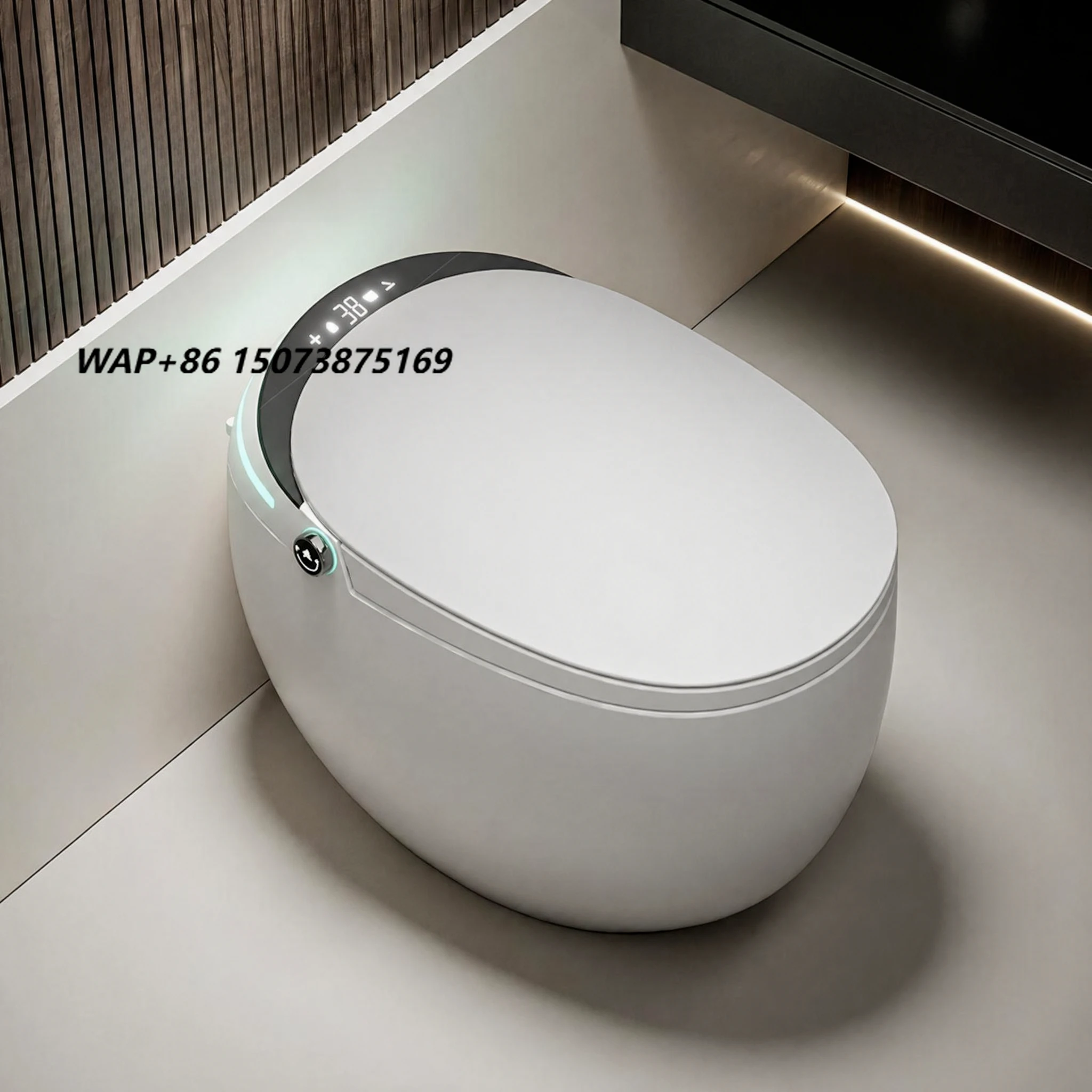 NNU Egg-Shaped Smart Toilet All-In-One Machine Water Tank Stainless Steel Floor Mounted Fully Automatic Gunmetal Toilet