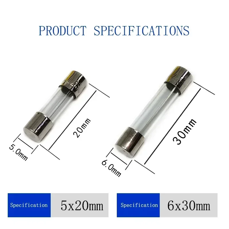 Factory price 0.5A/1A/2A/3A/4A/5A/8A/10A/15A/20A 5*20 Glass Fuse 250V Fuse