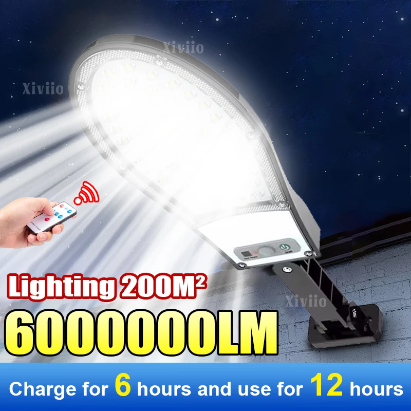6000000LM Most Powerful Outdoor Solar LED Light 200² Solar Wall Lamp Waterproof Security Lighting For Garden 3 Mode Street Lamp