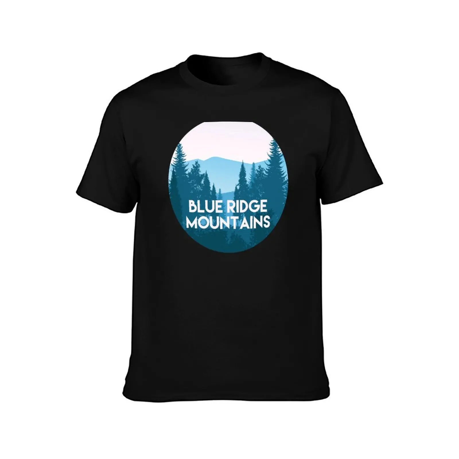 Blue Ridge Mountains T-Shirt Fashion Print Casual Short Sleeve