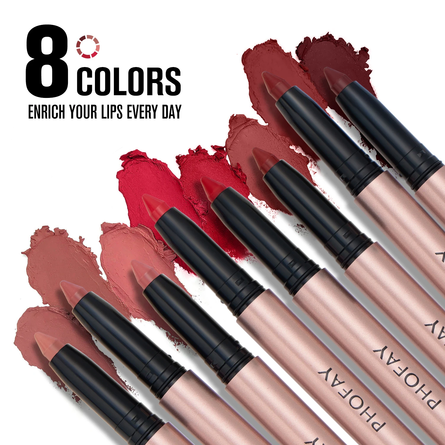 PHOFAY MATTE LINER LIPSTICK PEN Matte Brown Velvet Batom À Prova D 'Água Sedosa Contorno Tint Lipliner Crayon Maquiagem labial