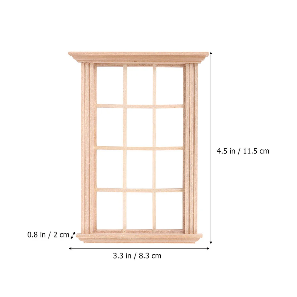 4 Uds. Modelo de marco de ventana, juguetes para bebés, juego de simulación para niños pequeños, accesorios para el hogar, cosas en miniatura, muebles de madera sin color para niños