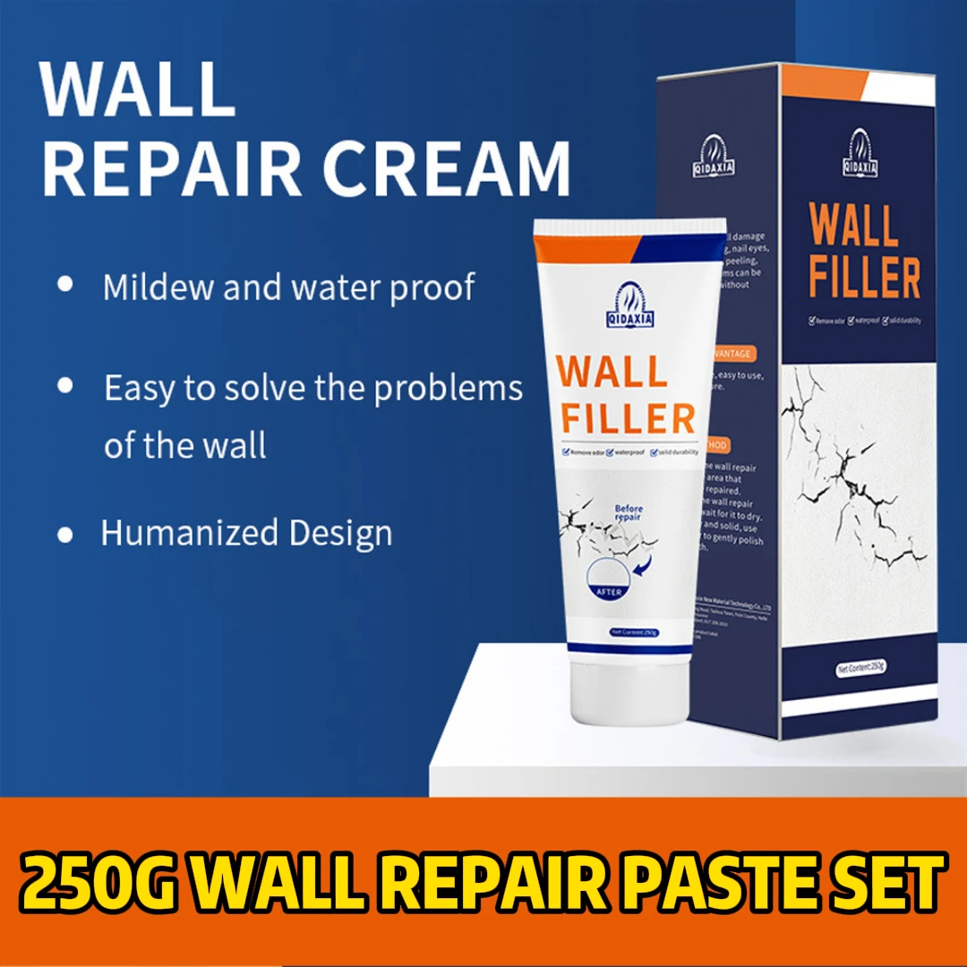 250g Wall Repair Paste Set with Spatula - Easy-to-Use, No-Mixing Formula, ideal for Home Wall Fixes, White Color, Long-Lastin