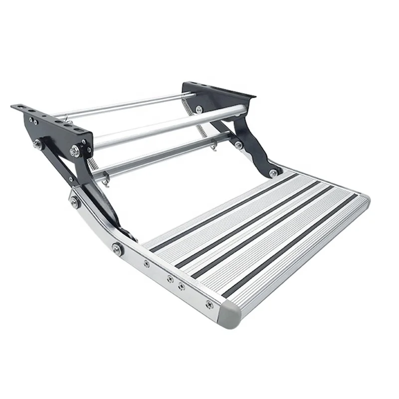 Manual Retractable RV Stairs Foldable Aluminum Alloy Non-Slip Steps For Security Entry Exit Camper