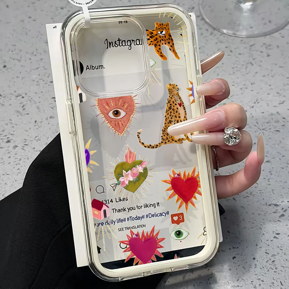 Ästhetische Kunst Leoparden-Transparente Handyhülle für iPhone 17 13 16 15 11 12 14 Pro Max 17 Air XR X Hülle Silikon Weiche Stoßfeste Abdeckung – Detail 4