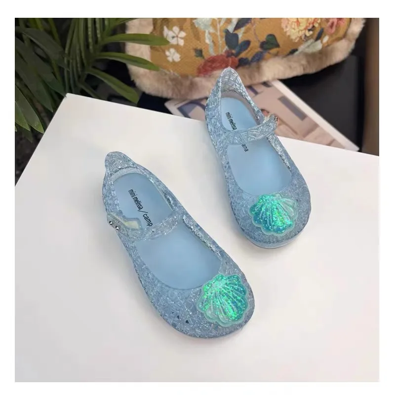 Mini Melissa Girls Sandals 2024 Summer Kids Beach Shoes For Girl Soft Patchwork Cute Pink Color Girls Sport Open-toed Sandals