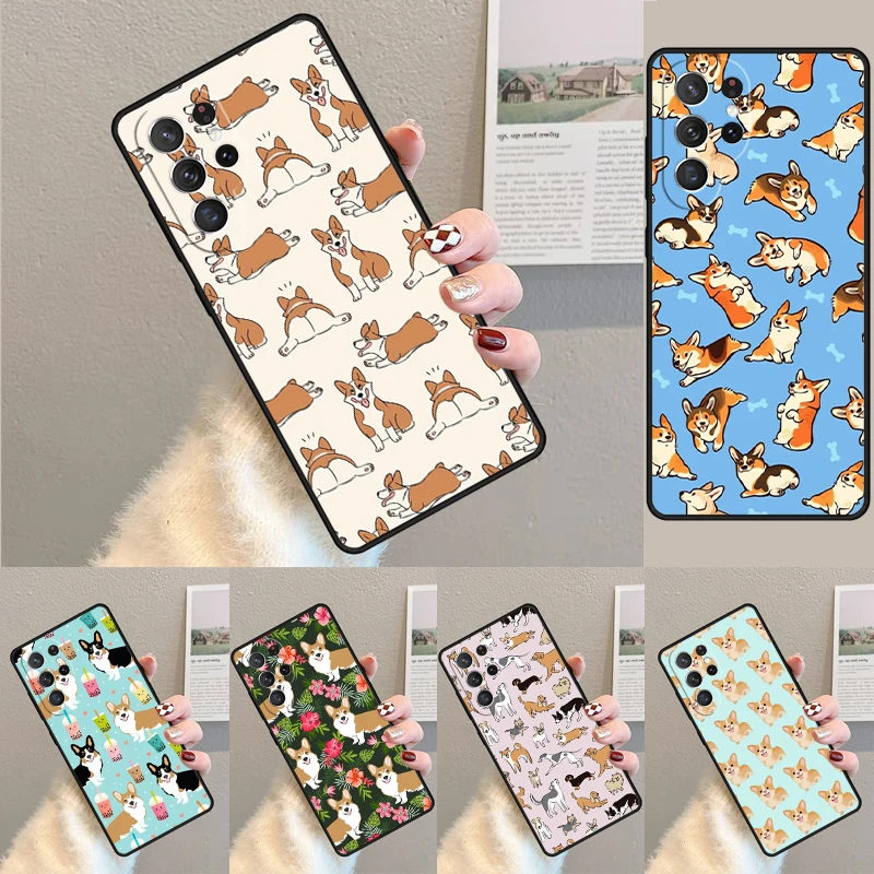 Welsh Corgi Collage TPU Phone Case For Samsung Galaxy note 10 pro S26 S25 S24 S23 S22 Ultra Plus S21 FE S20 Shockproof Cover
