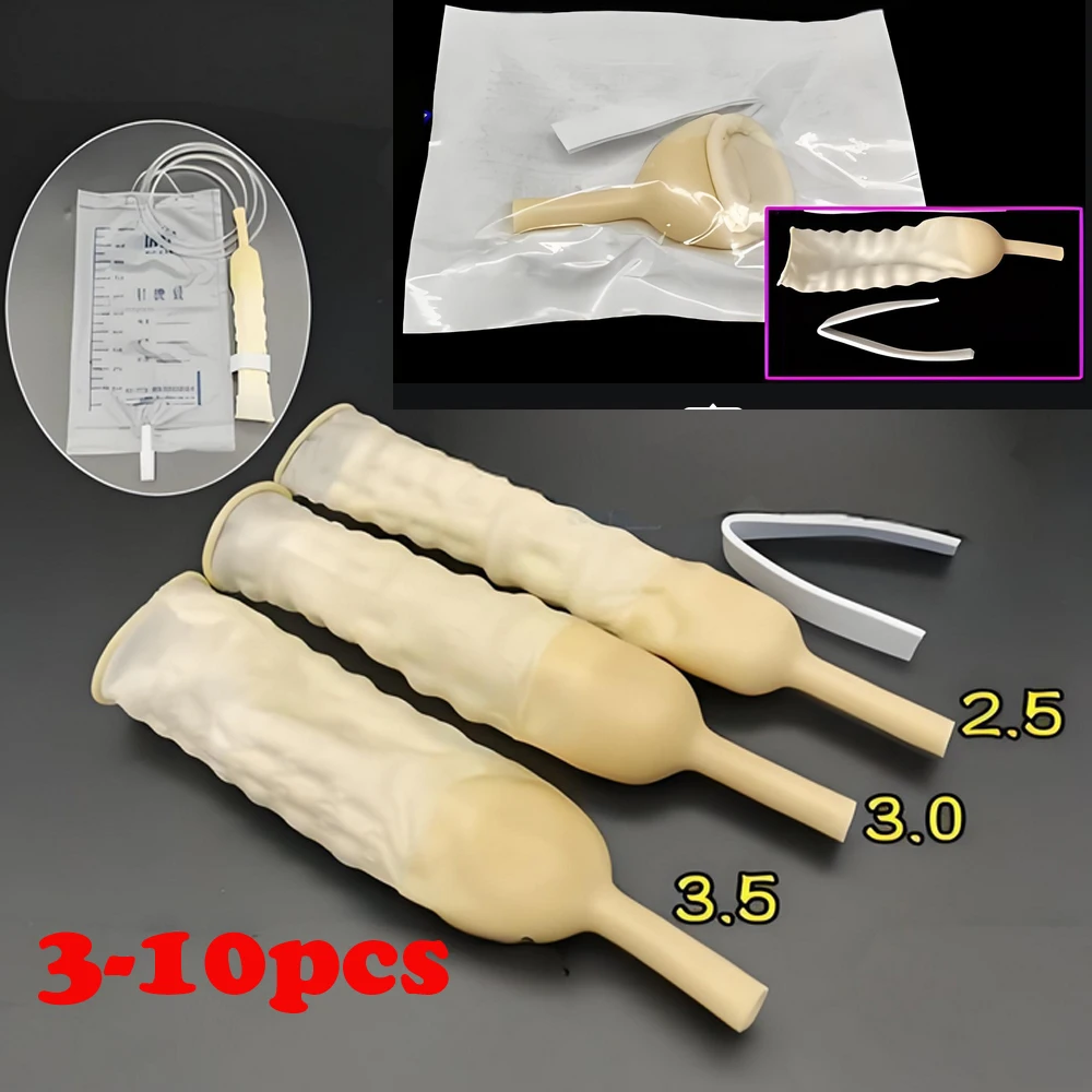 

3-10pcs Male External Catheter Medical Sterilized Latex Catheter disposable Urine Collector Elderly Urine Collector 25/30/35mm