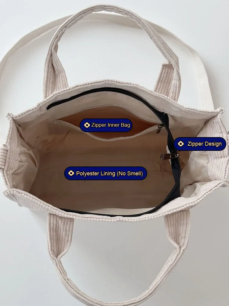 حقيبة كتف Hylhexyr-Corduroy للنساء ، حقائب بسيطة متقاطعة مع الجسم ، حقيبة يد مربعة أحادية اللون بسحاب ، جديدة ، الخريف والشتاء ،