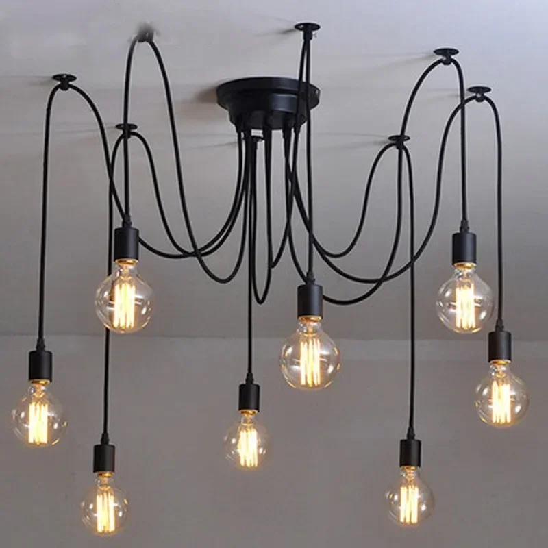 

Vintage Spider Chandelier E27 LED Pendant Lights Restaurant Dining Room Lighting Fixture Home Decoration