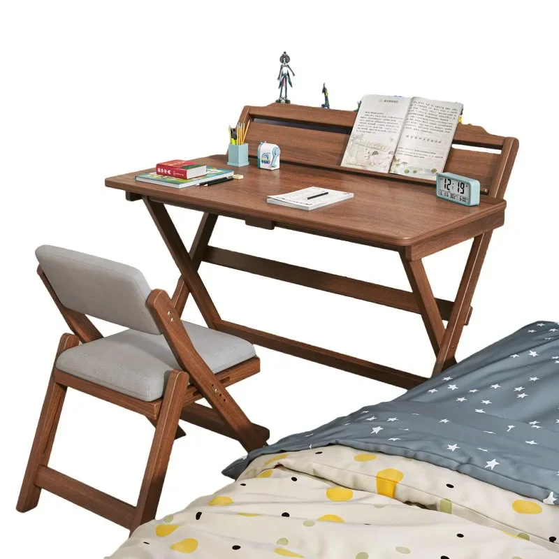 Solid wood folding table small desk, home student bedroom bedside table