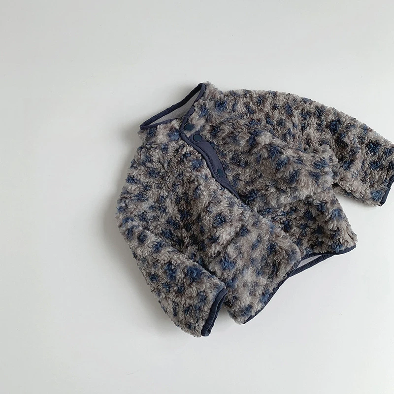 

Men's And Women's Warm Top Winter New Children's Clothing Leopard Print Integrated Plush Jacket