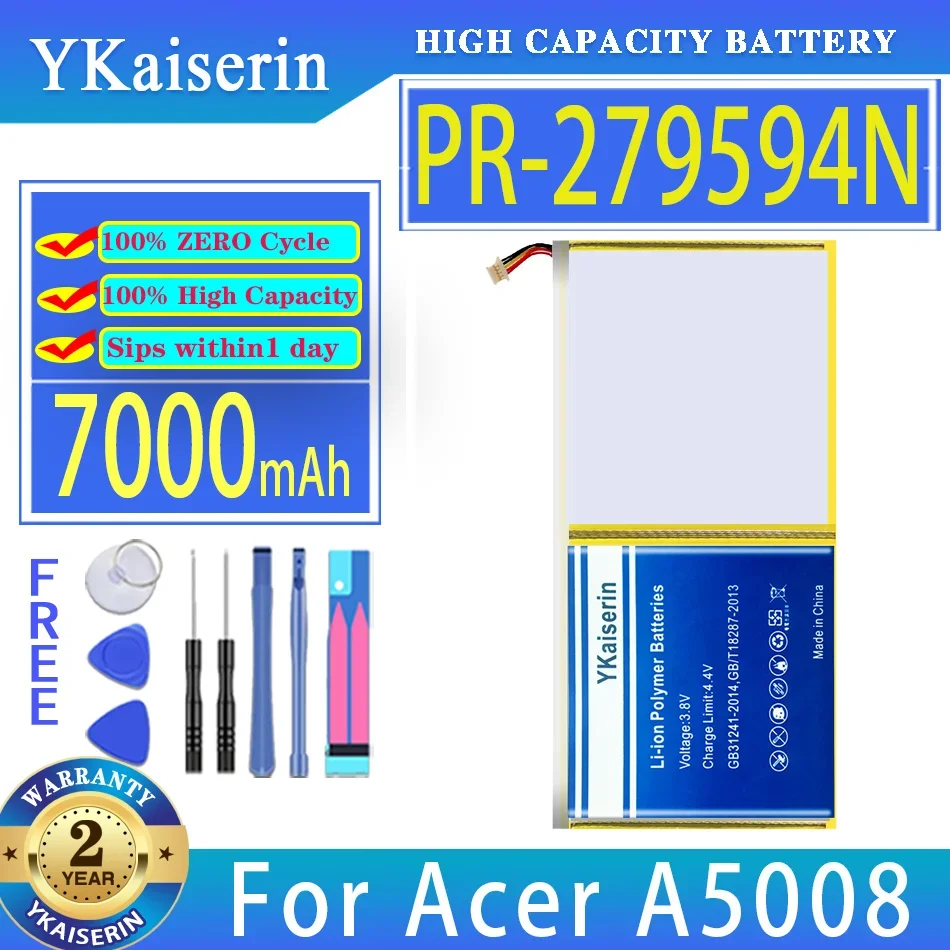 

YKaiserin Battery PR- 279594 Н ПР 279594 N 7000 мАч для Acer Iconia 10 A3-A40 A5008 One 10 B3-A20 B3-A30