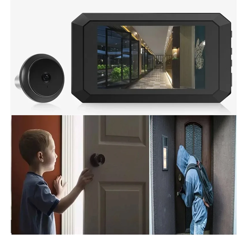 Digital Magic Eye Electronic Viewfinder 1400mAh Build-in Lithium Battery Safety Door Viewer 1080P Camera Door Peephole Camera