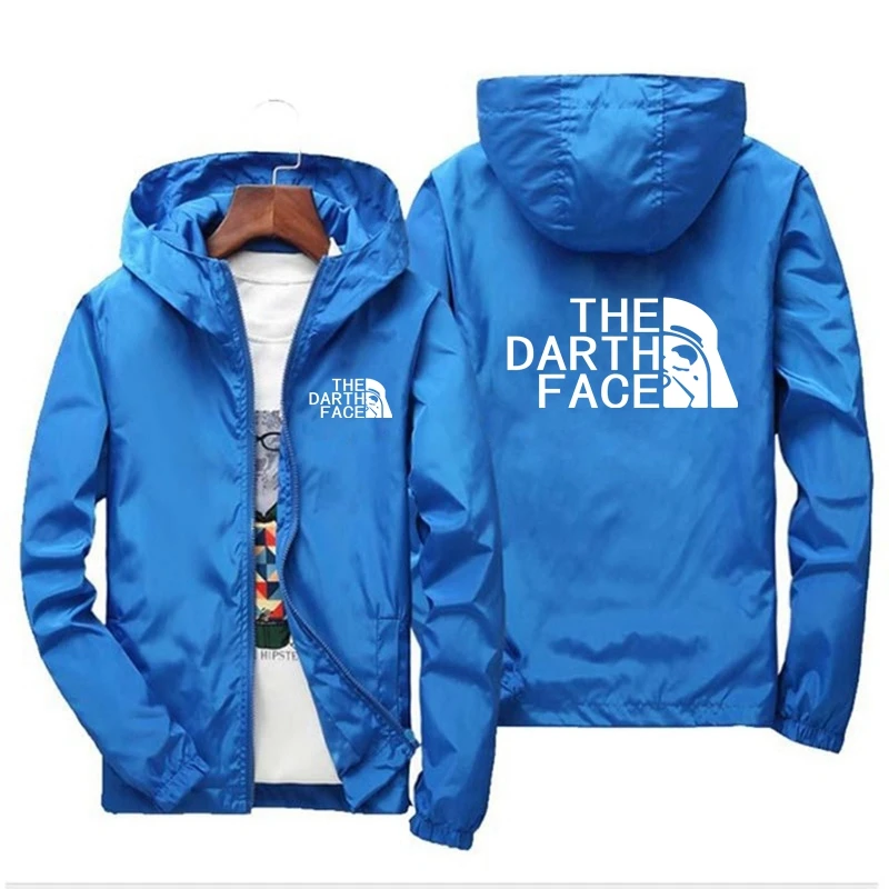 THE DARTH FACE Blouson aviateur pour hommes Veste à glissière coupe-vent pour hommes Veste de travail décontractée de printemps et d'automne Veste de sport à la mode S-7XL