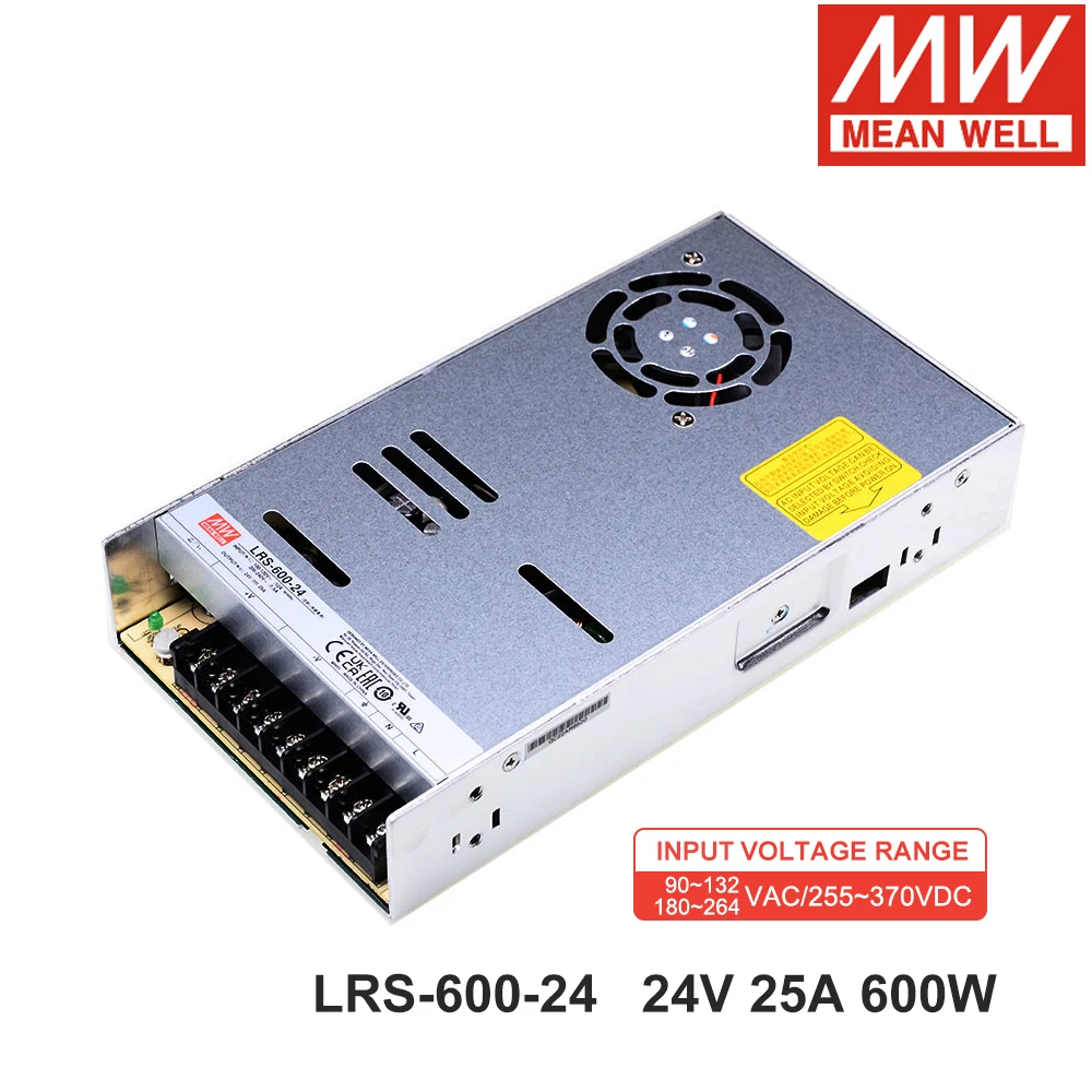 MEAN WELL LRS-600-24 AC TO DC 24V 25A 600W Single Output Switching Power Supply MEANWELL Led Driver