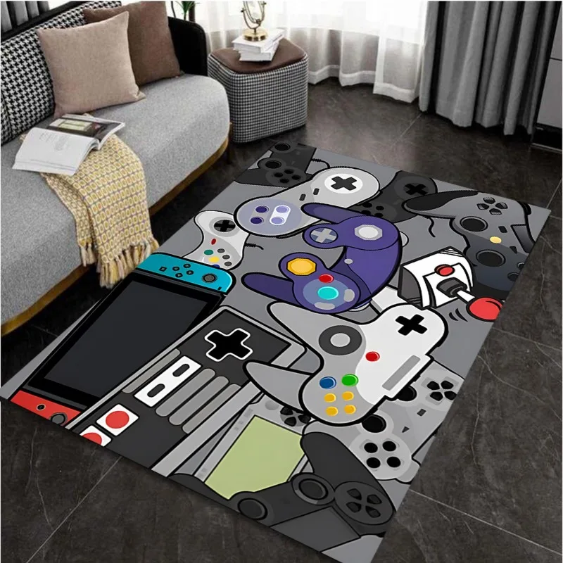 Patrón de controlador de jugador para el hogar, sala de estar, dormitorio de niños, Alfombra de área grande, impresión artística, decoración del hogar, pasillo para niños