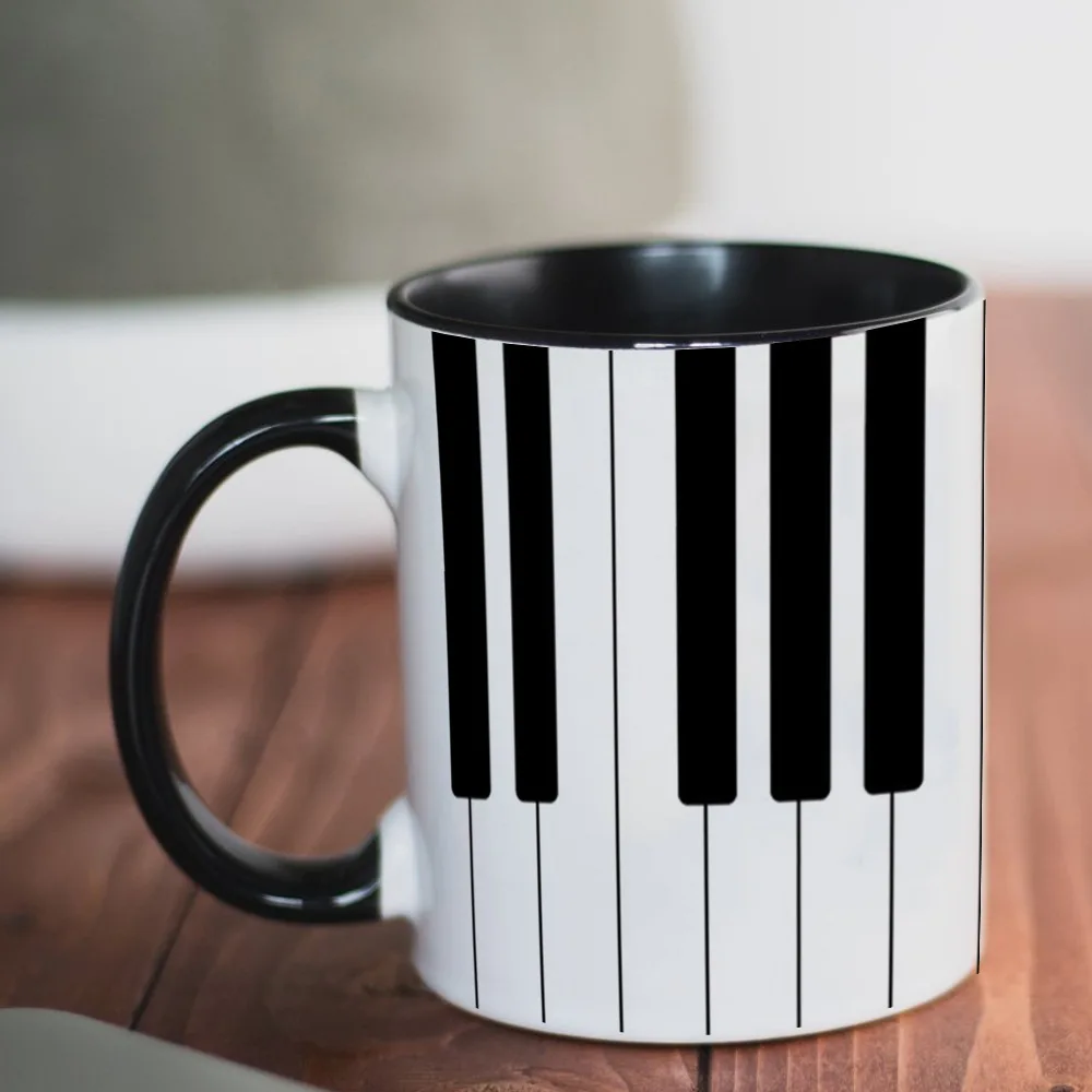 Creative piano pattern ceramic mug, piano club building gift coffee ceramic water cup