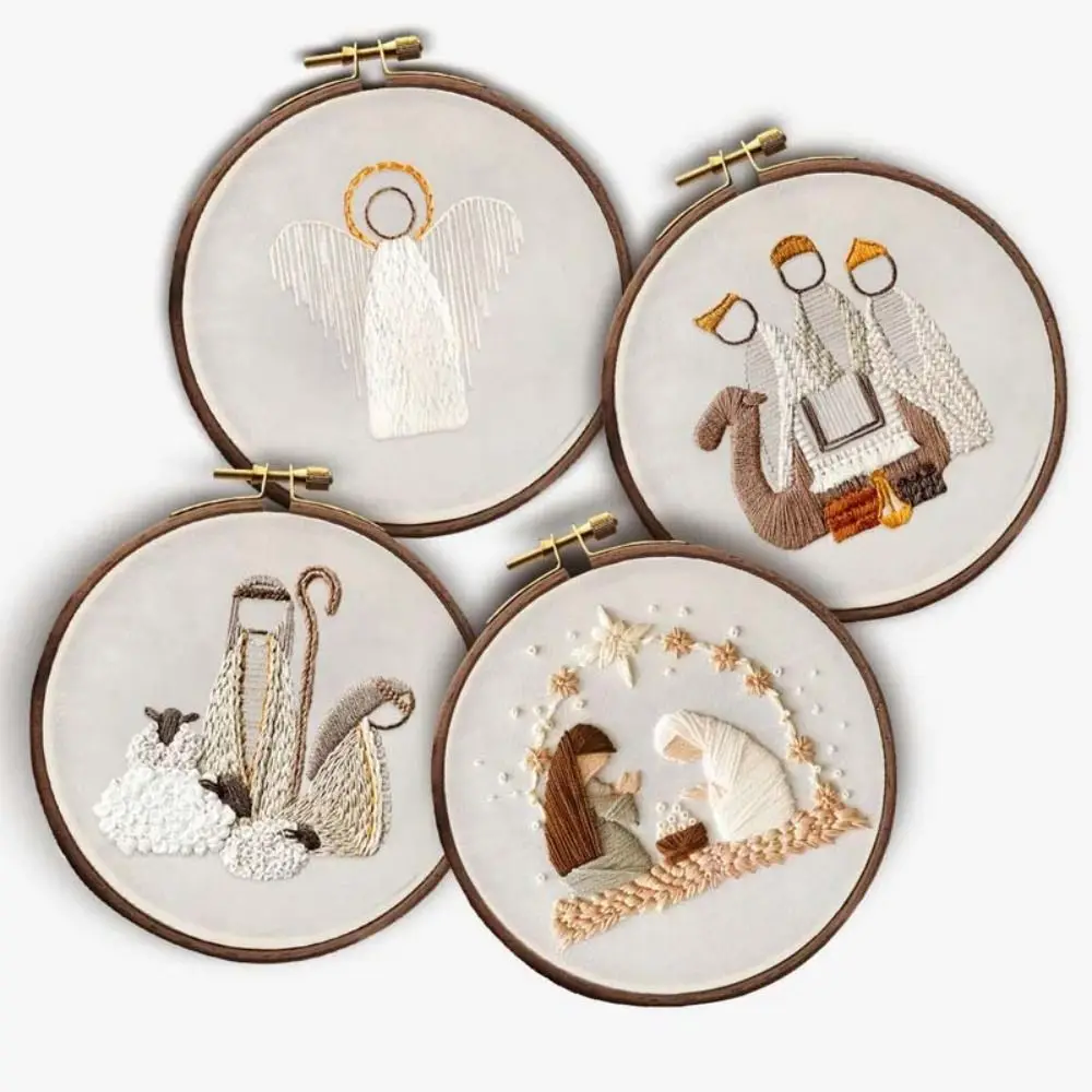 

Christmas Cross Stitch Nativity Scene Embroidery Kit Cross Stitch Set Funny DIY Religious Vintage Embroidery