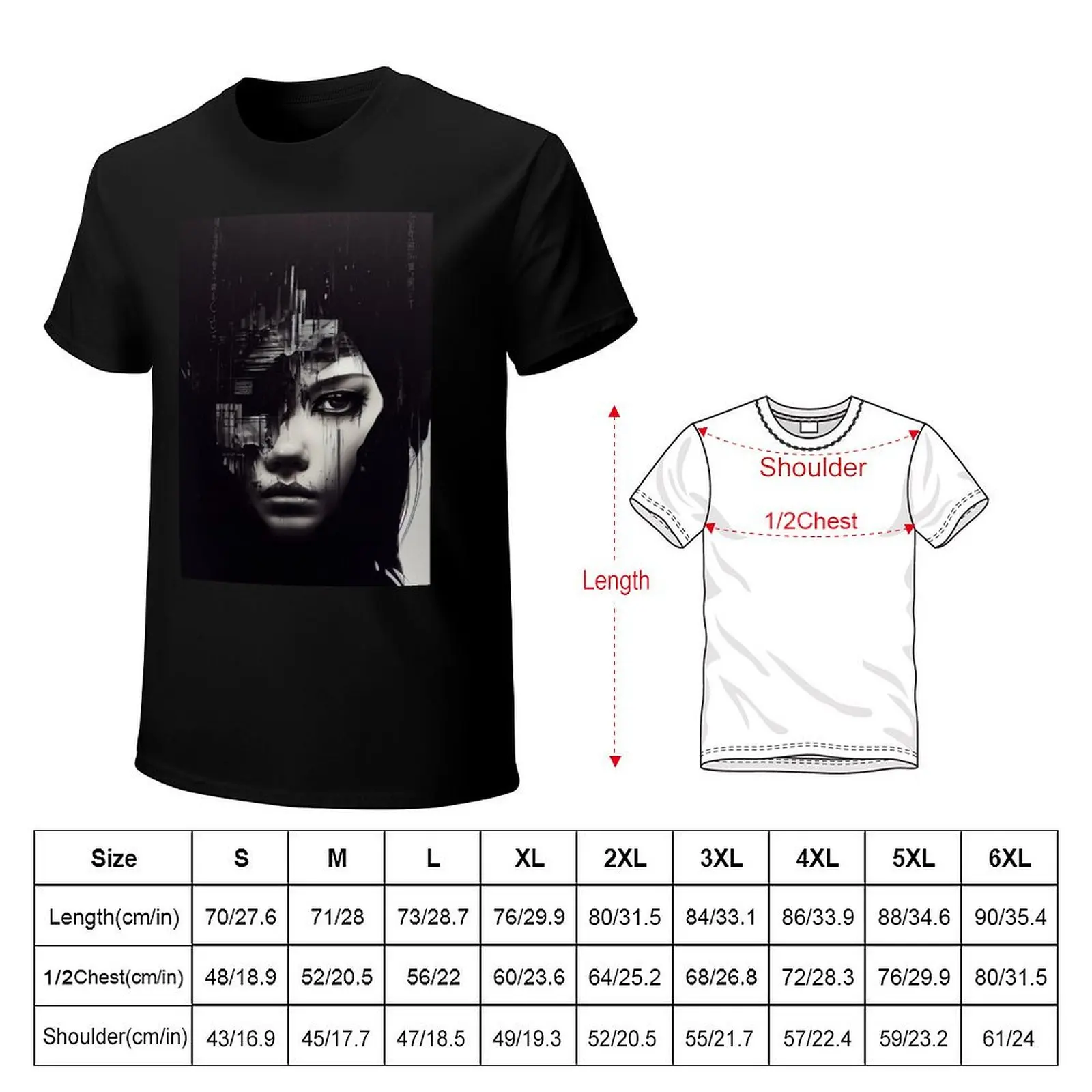 Cyberpunk Geisha T-Shirt Casual Basic Street Style T-Shirt
