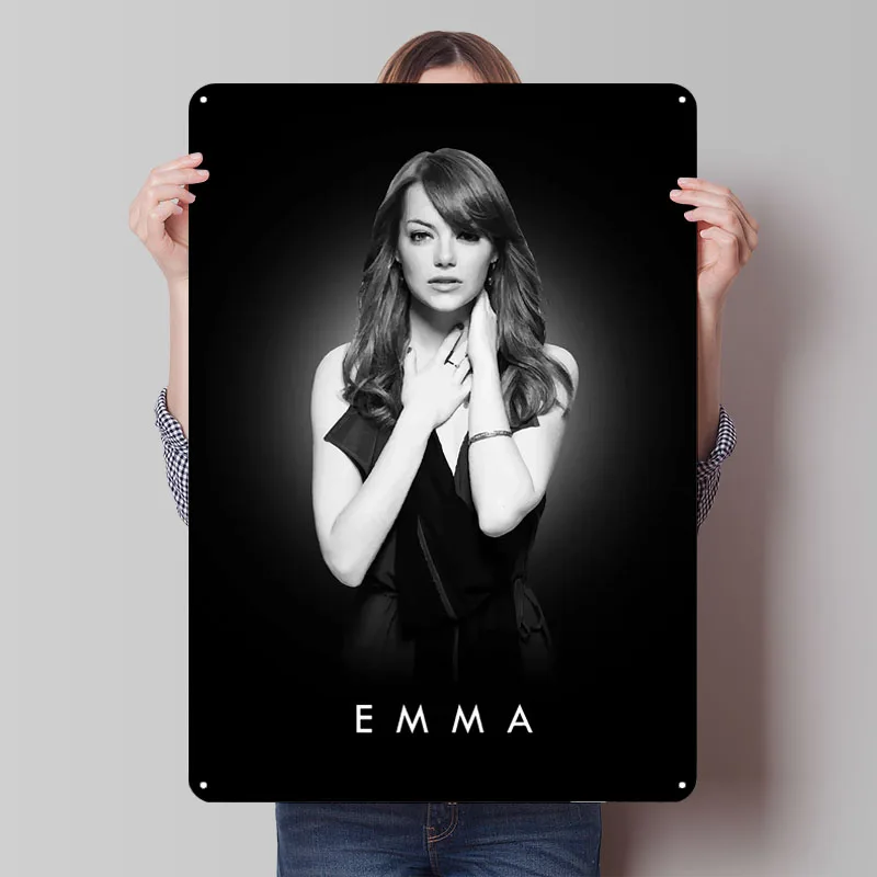 إيما ستون المعادن المشارك الحمام ديكور مخصص معدن القصدير علامات للجدار الفن الديكور ديكور المنزل الحديث غرفة المعيشة الرجعية