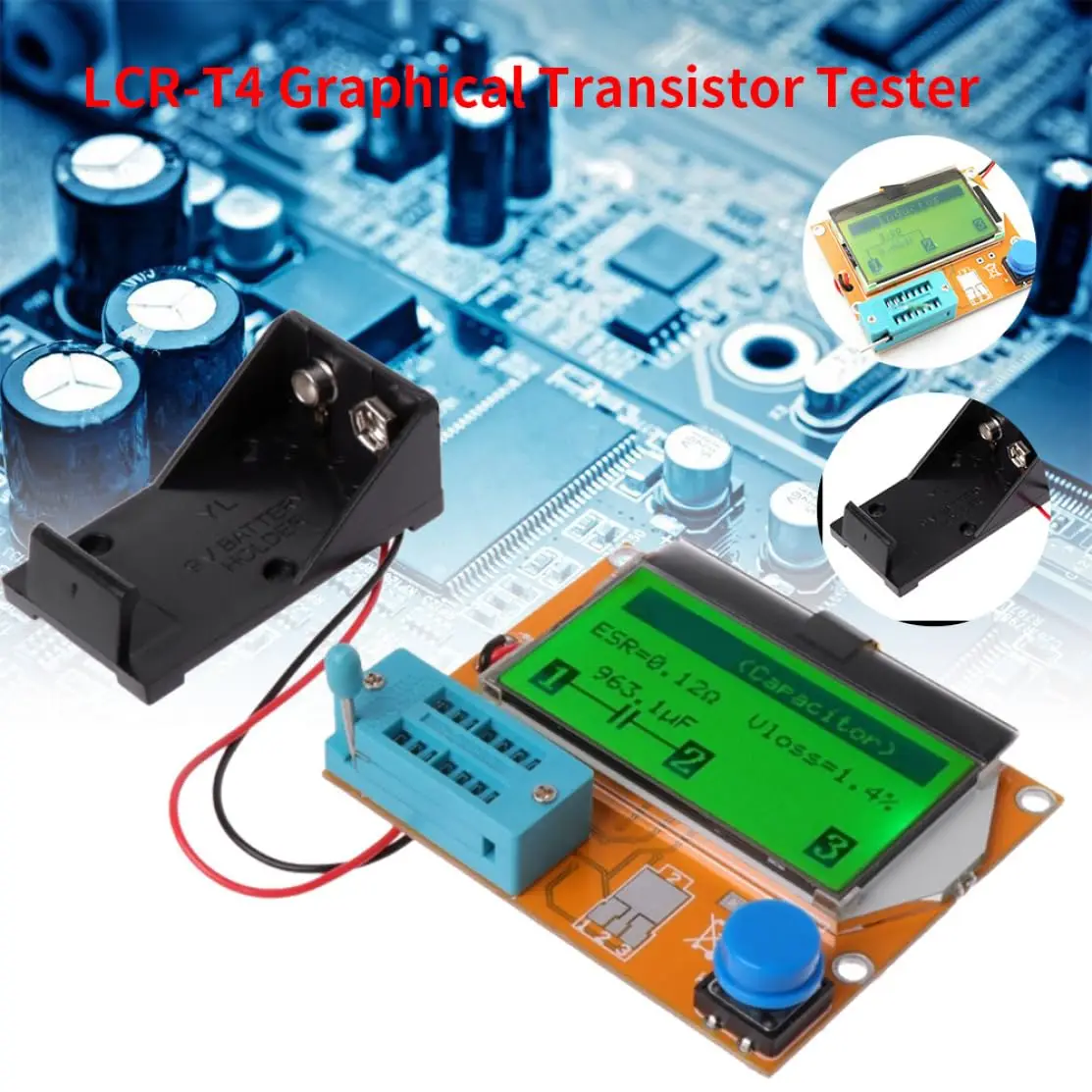 LCR-T4 Multifunctional Transistor Tester, Capacitor Resistor Diode Transistor Thyristor Dual Diode Tester