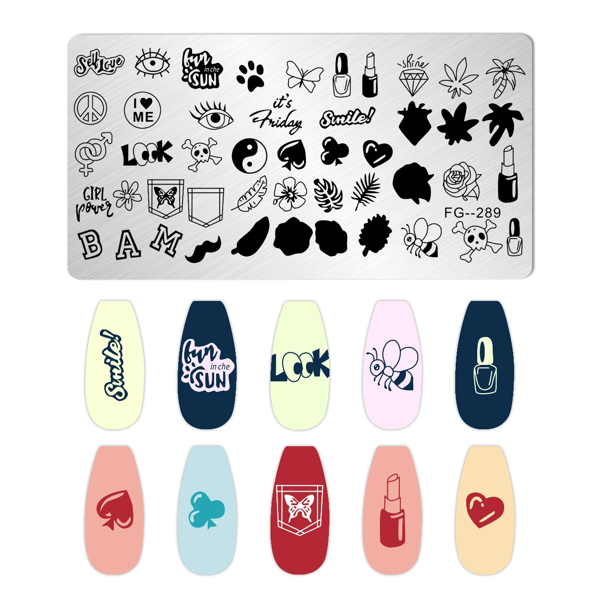 Plaque d'Estampage en Acier Inoxydable pour Nail Art, Dessin Géométrique, Vague, Ligne, Modèle, Coupe Française, Pâques, Halloween, Paix