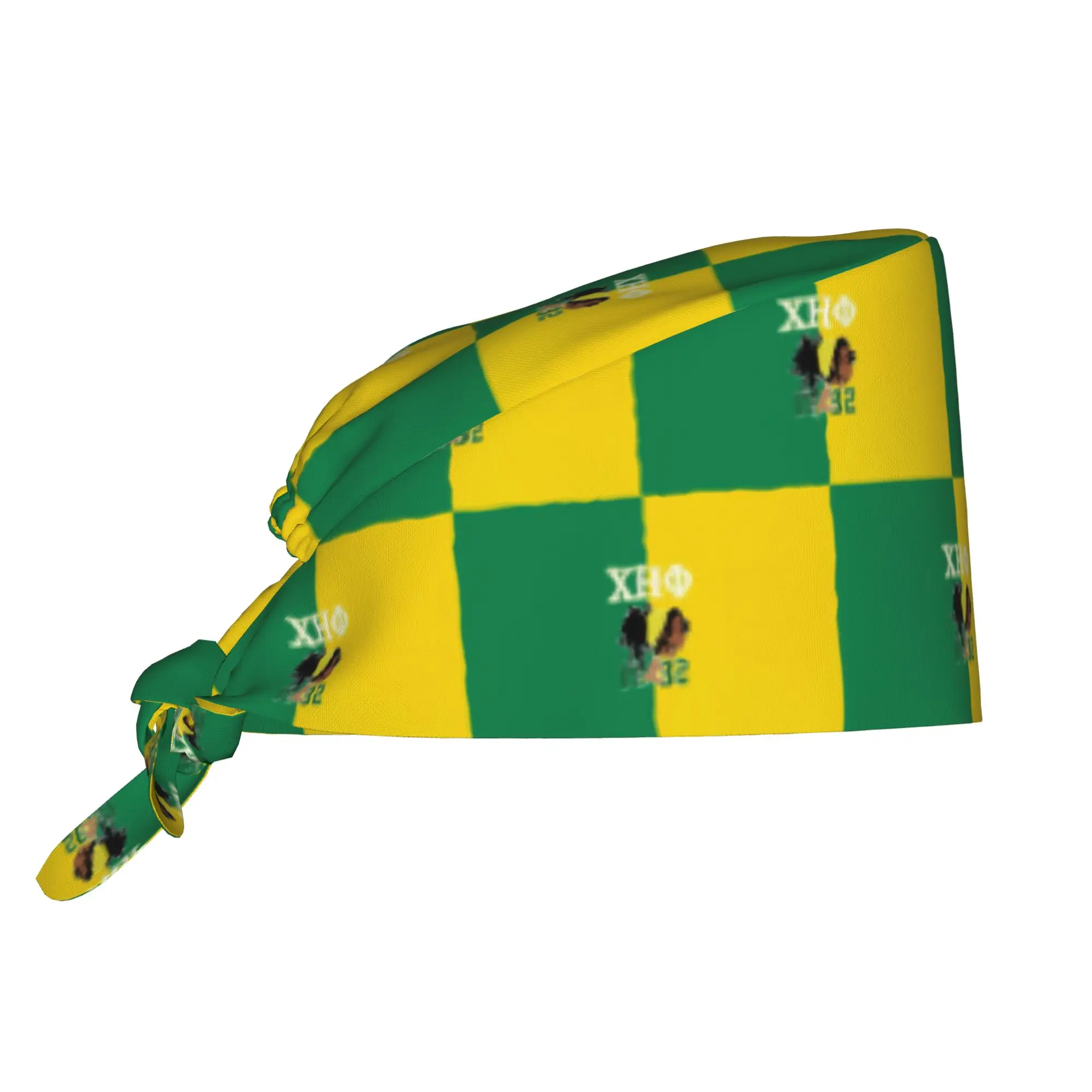Gorro de Trabajo Ajustable CHI ETA PHI Sorority Nurse 1932, Gorro Quirúrgico Verde y Amarillo, Gorro de Enfermería para Doctor, Cirujano y Dentista