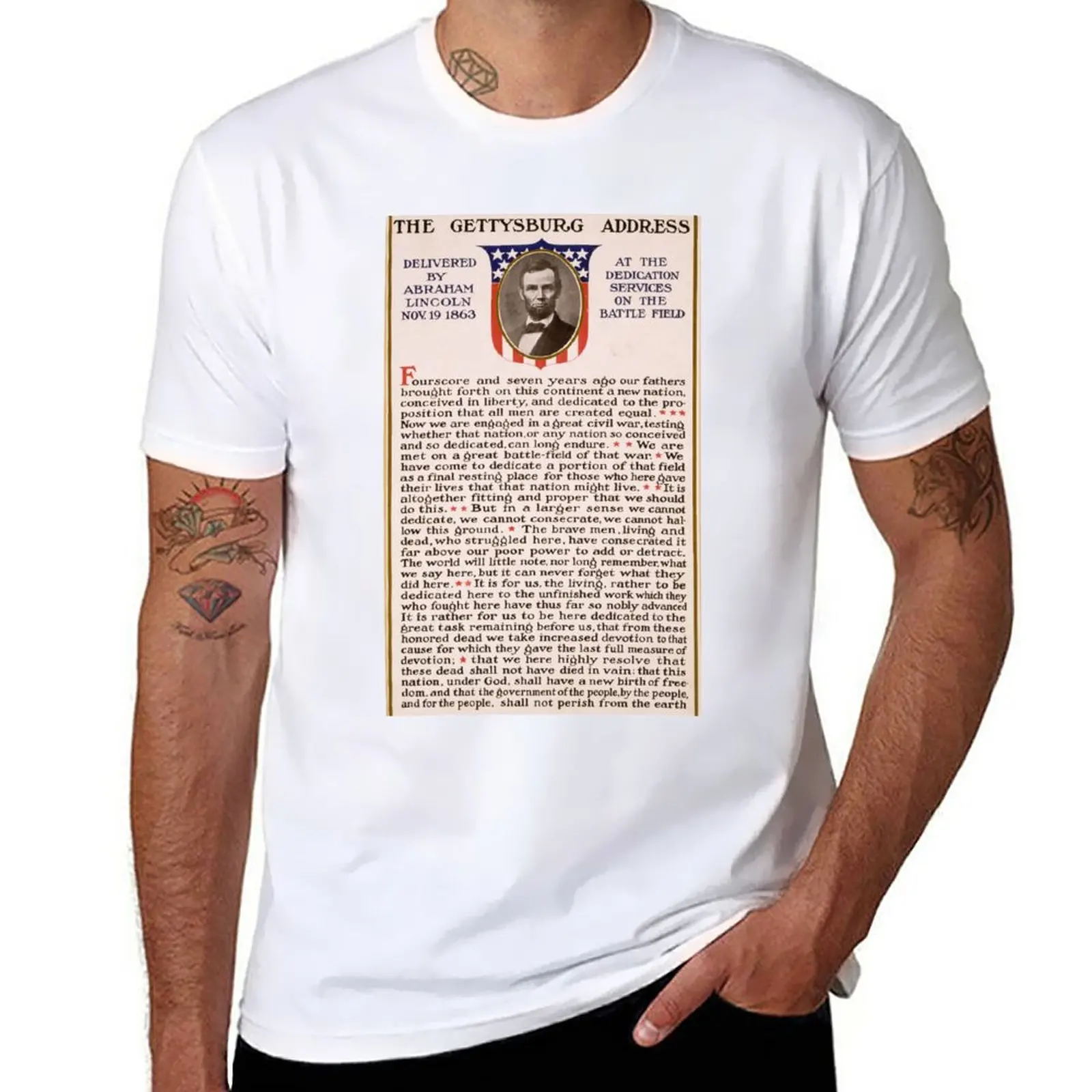 

New The Gettysburg Address Delivered by Abraham Lincoln Nov. 19 1863 T-Shirt custom t shirts tops oversized t shirt men