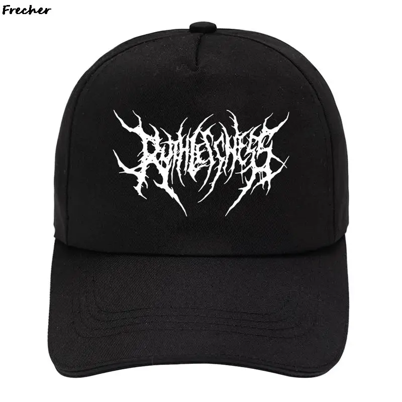 Print Gothic Street Punk Frauen baseball cap men Soft cotton adjstable pure black sports caps women hip hop dad hat new