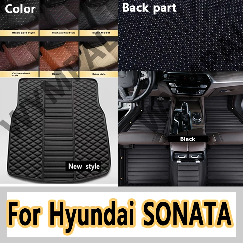 

Luxury Artificial Leather Custom Car Floor Mats for Hyundai SONATA 2015-2018 Interior Details Car Accessories