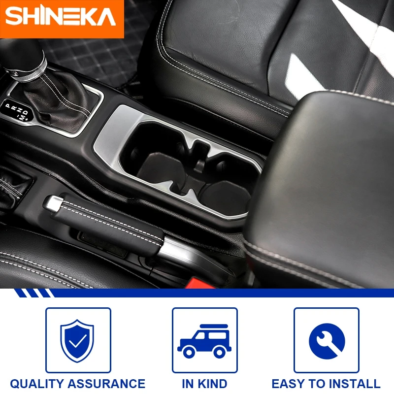 SHINEKA Car Front Drink Cup Holder Decoration Cover Trim Stickers for Jeep Wrangler JL Gladiator JT 2018 Up Interior Accessories view 5