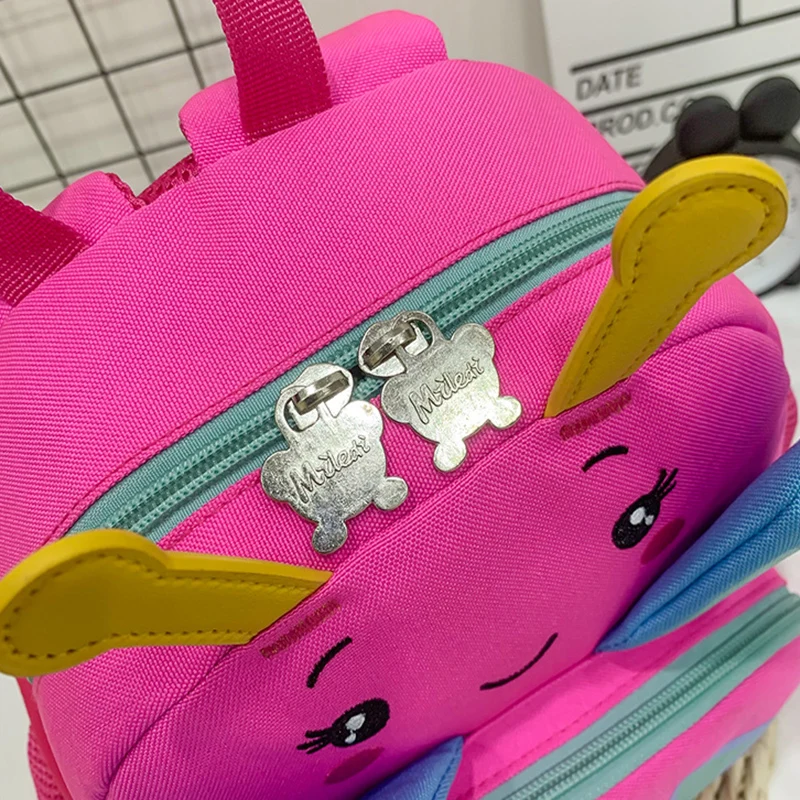 Cute Kids Cartoon Animal Waterproof Backpacks Lightweight Zipper Students Bag Kids Girl Anti-lost Shoulder Bag for 2-12Y
