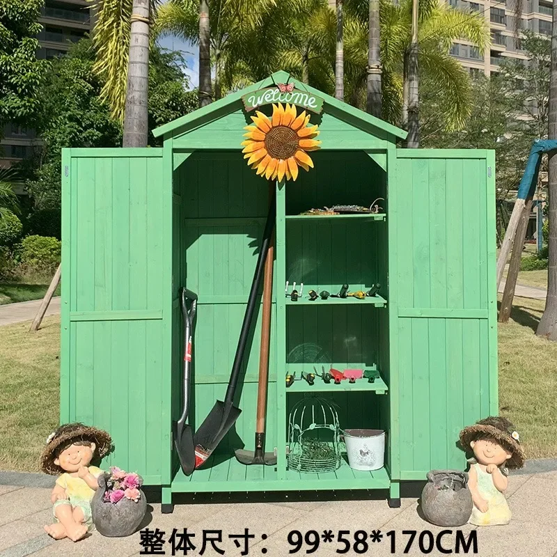 2026 Outdoor Waterproof Garden Tool Cabinet Yard Locker Storage Box Sunscreen for Tool Organization Ornament for Outdoor Yard Ga