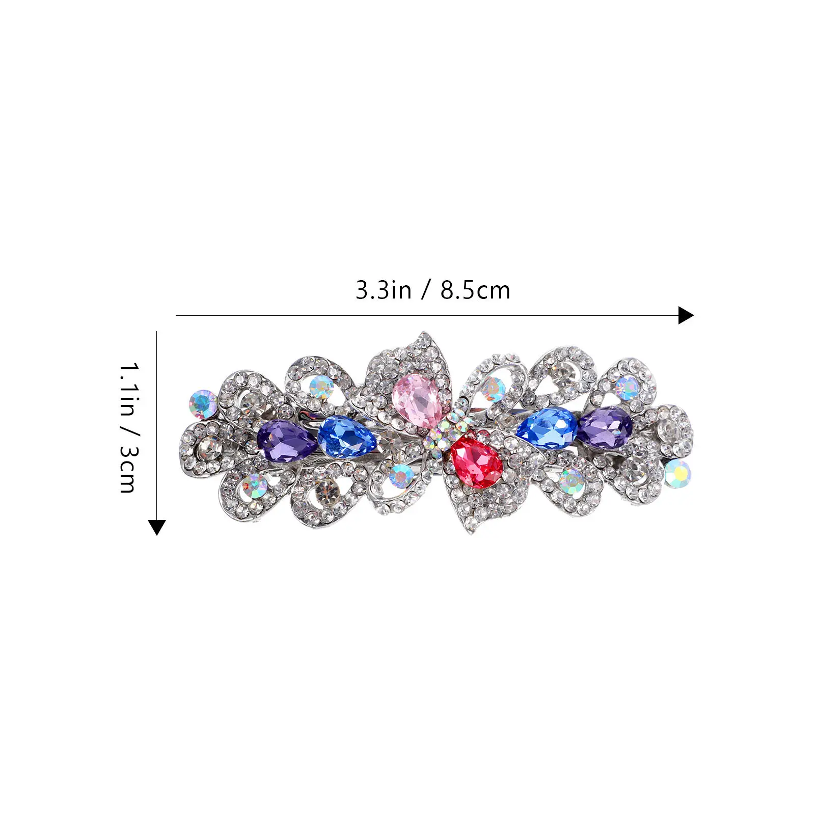 Women Rhinestone Hairpin Durable Metal Clips for Thick Hair Styling Accessory Wedding Birthday Pageant Party Decorative