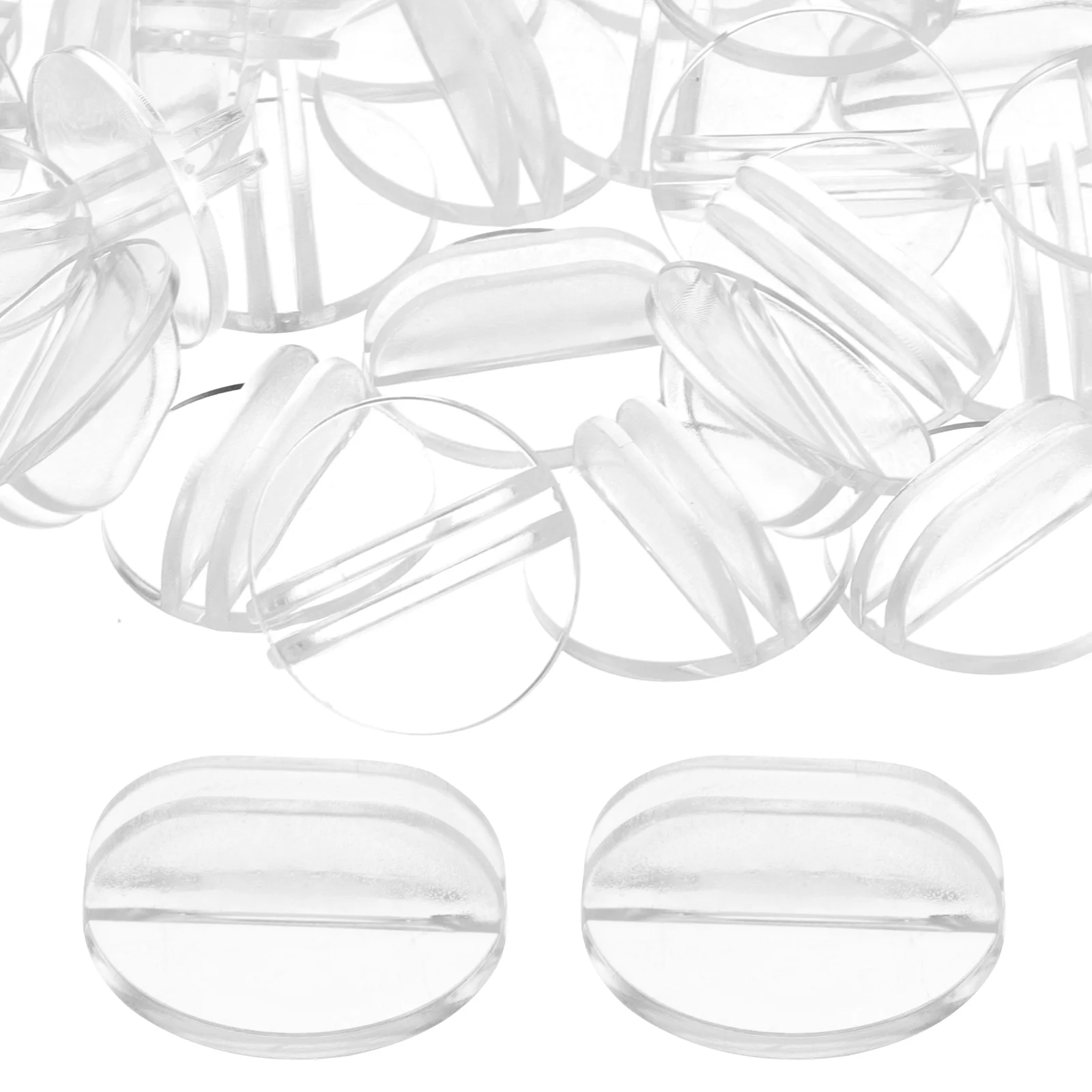 

50 Pcs Round Transparent Card Holder Cards Display Place Business Organizer for Desk Plastic Holders