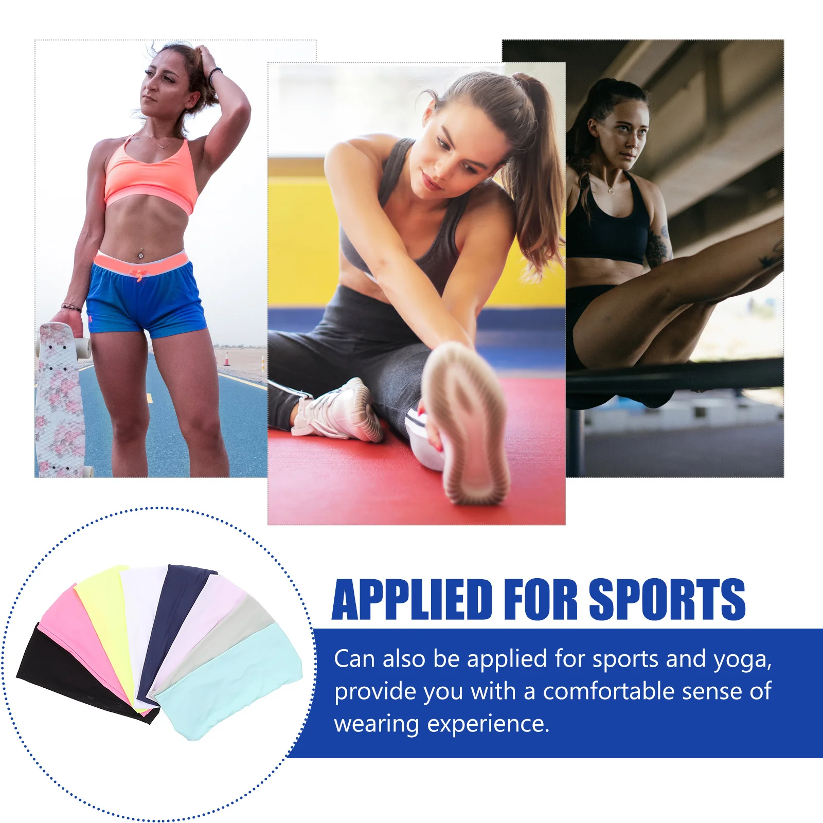 

8Pcs Sweat Headband High-Grade Material Multi-Function Hair Band for Running Yoga Exercise Flexible Comfortable Headwear Sports