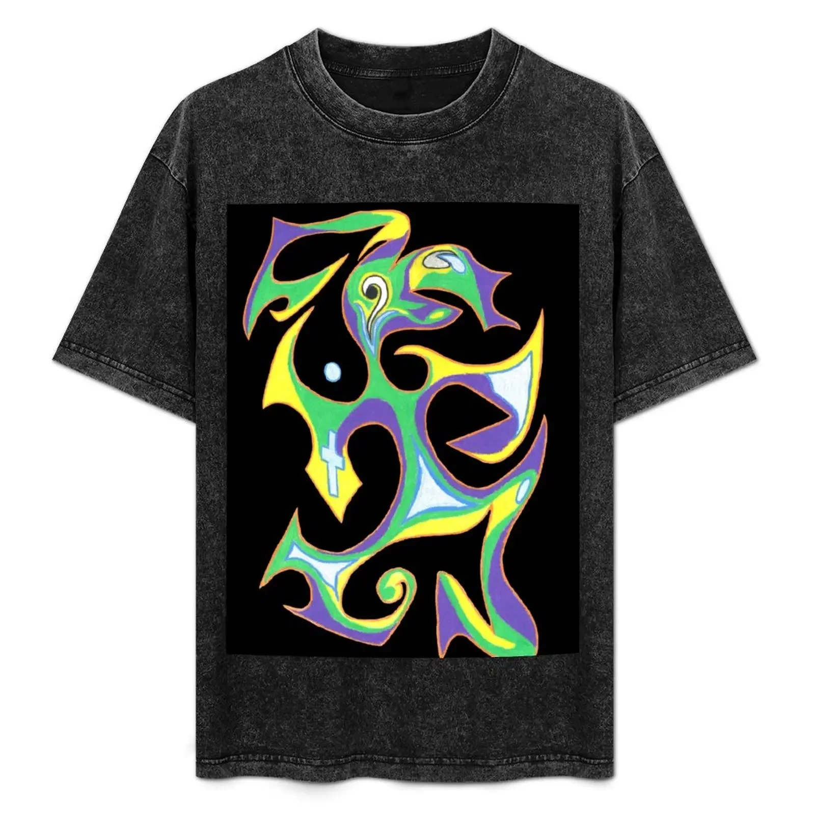 

Abstract Jester on Black T-Shirt animal prinfor boys quick drying Funny t-shirts t shirt for men