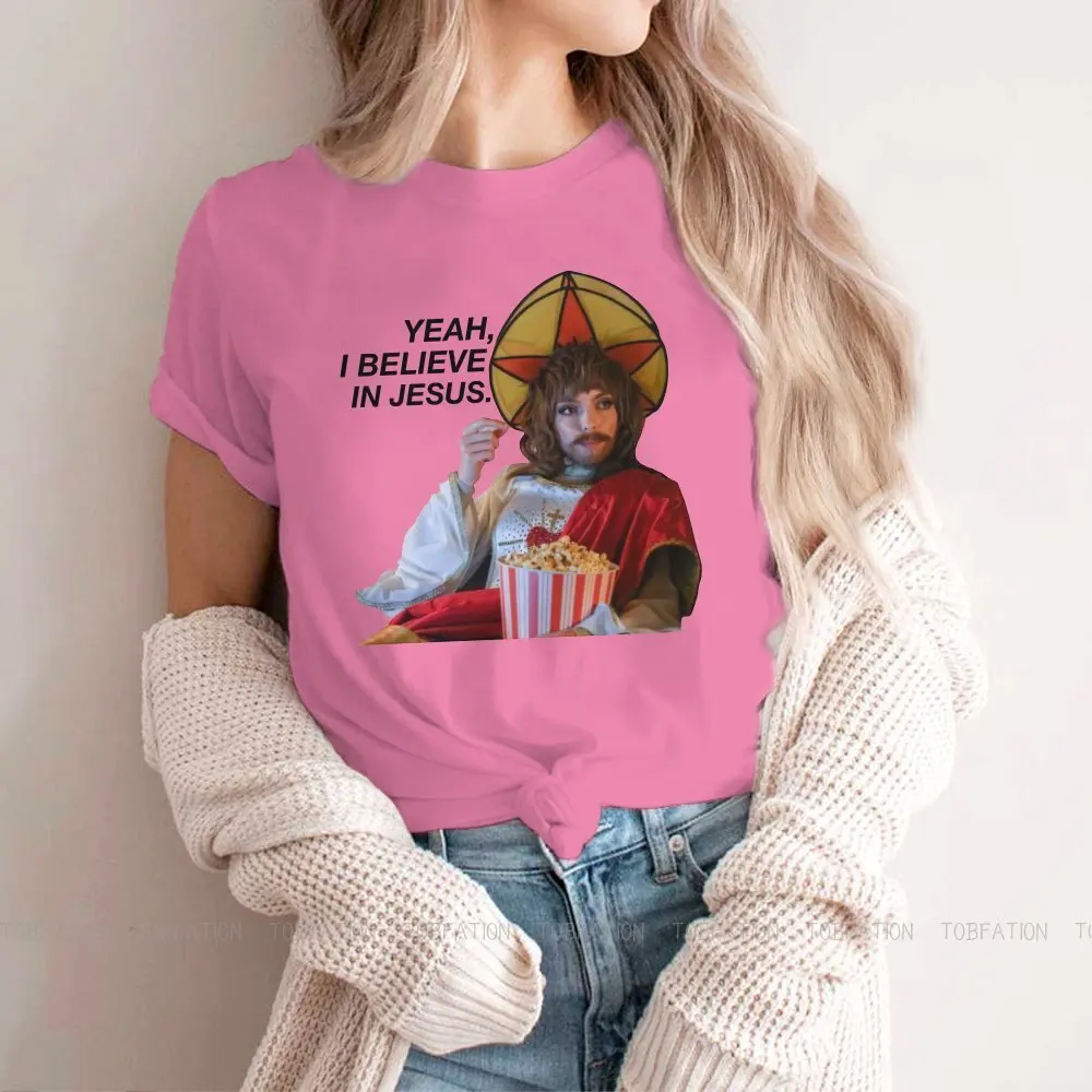 Yeah, I believe in Jesus Fashion TShirts Killing Eve Female 4XL Harajuku Fabric Streetwear T Shirt O Neck Big Size