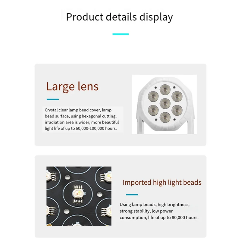 ABLK Mini LED Moving Head Wash 7X10w LED Light 4 In 1 RGBW With Rotary Voice Control For DJ Music Party Dance Club