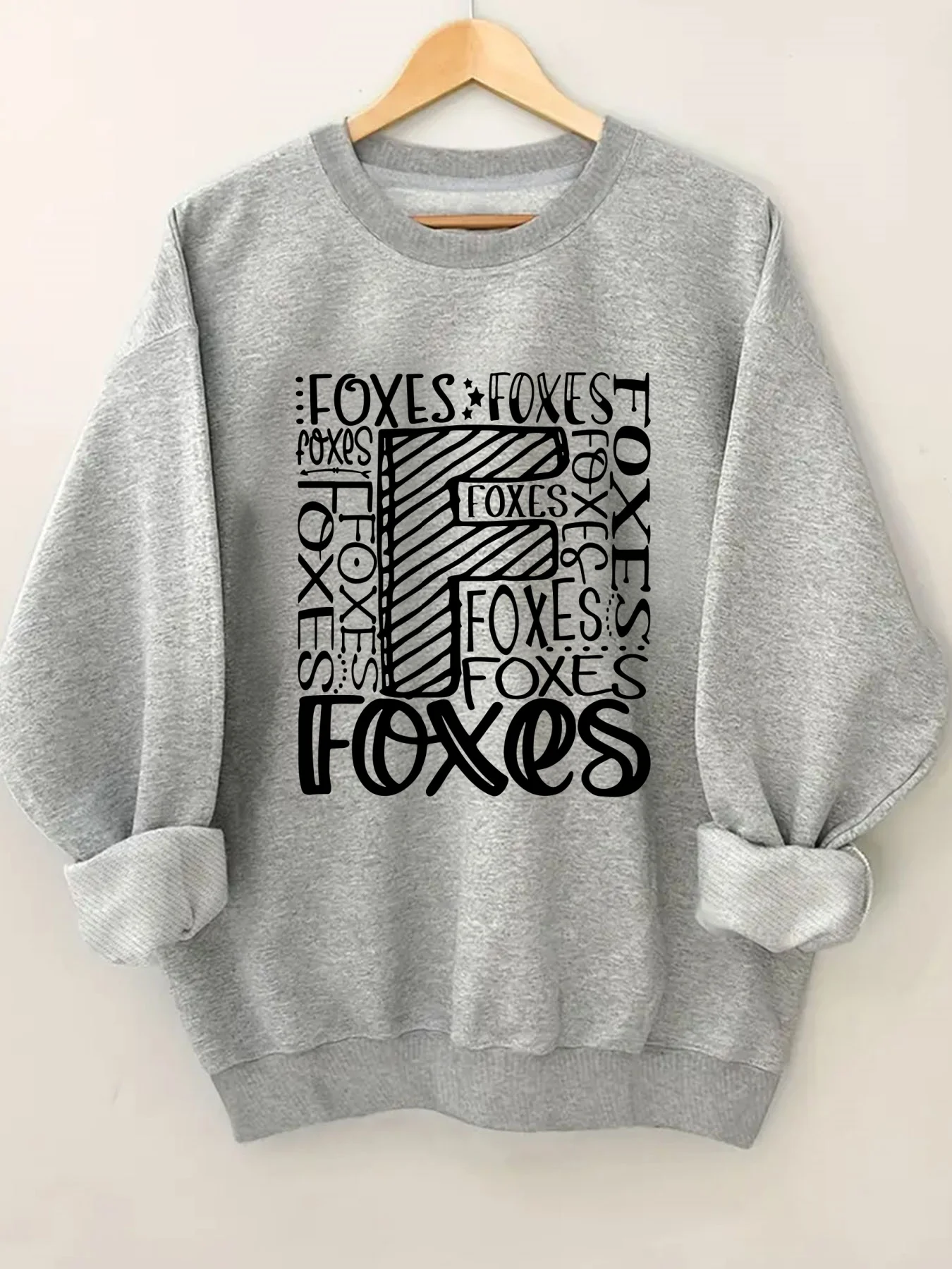 

Модный свитшот с принтом в виде букв и круглым вырезом для женщин, стильная повседневная уличная одежда