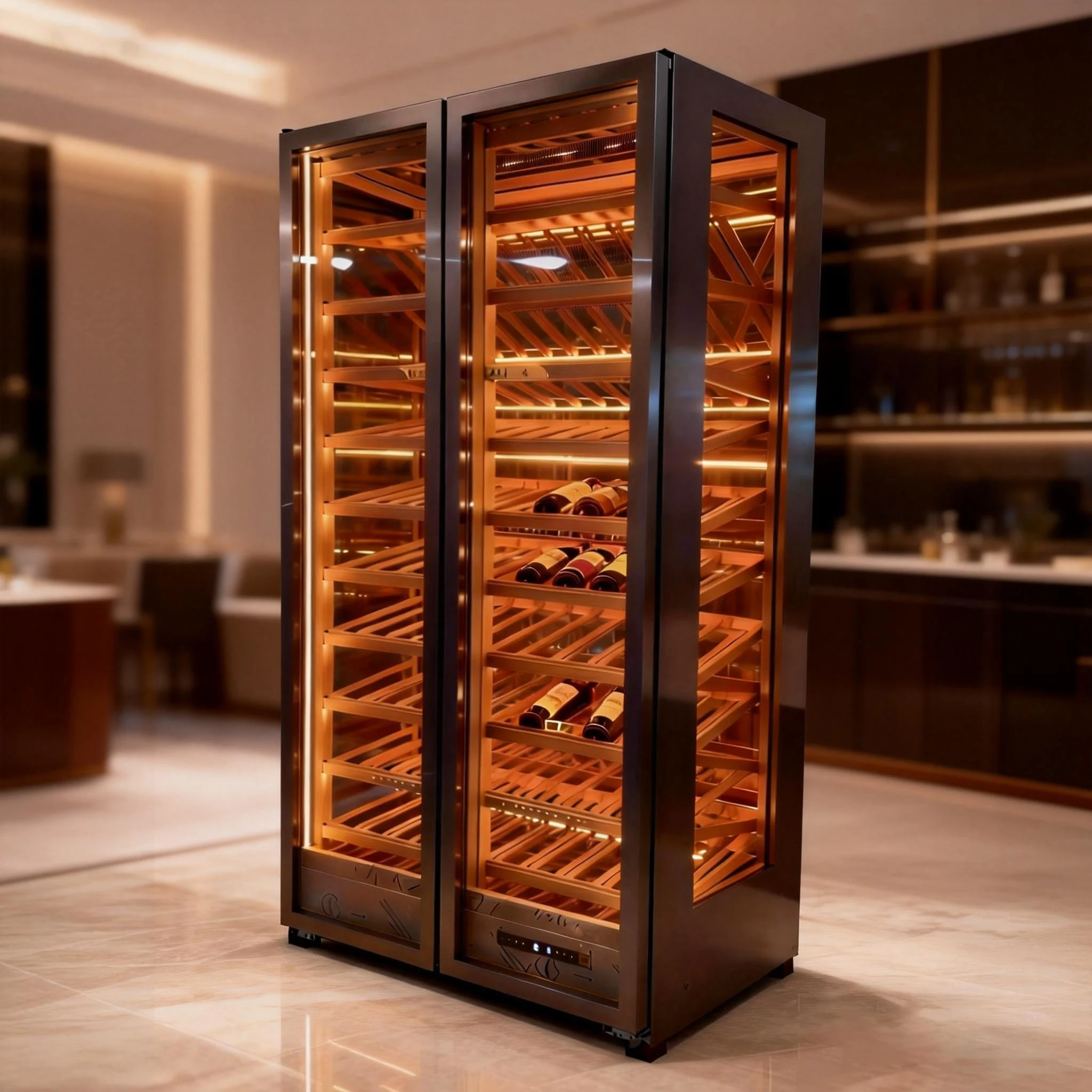 Premium Series Stainless Steel Wine Cabinet Smart Temperature for Home and Commercial Use