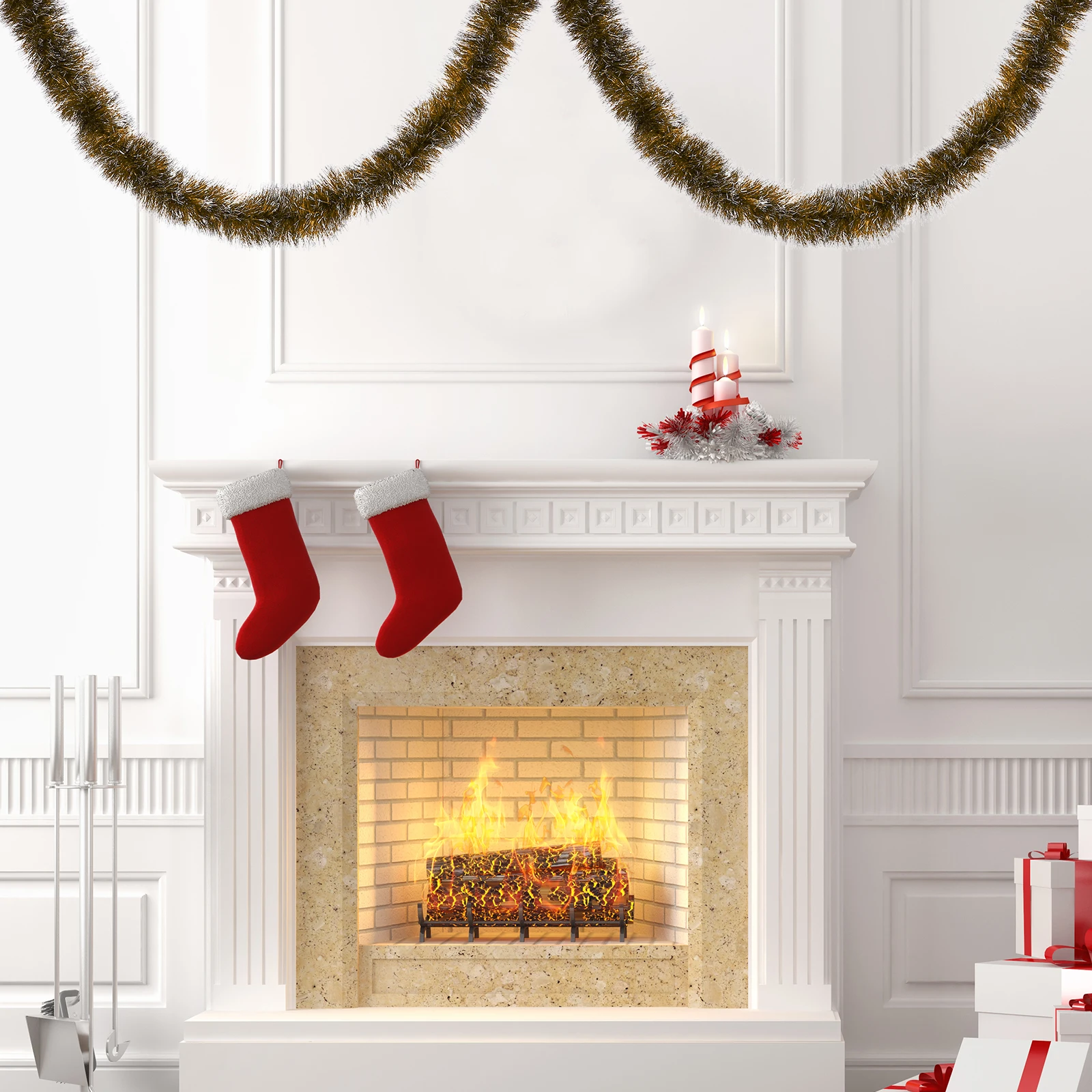 

Decorations Holiday Tinsel Garland Decorative Garlands for Tree Hanging Shiny Wall