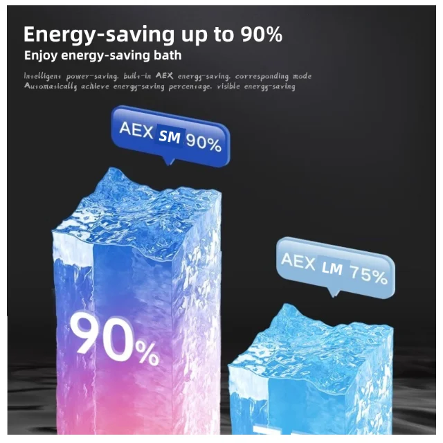 GLEMOS 9kW Fast Heating Instant Electric Water Heater Plastic IPX4 Waterproof Energy-Saving LED Display For RV Outdoor Hotel