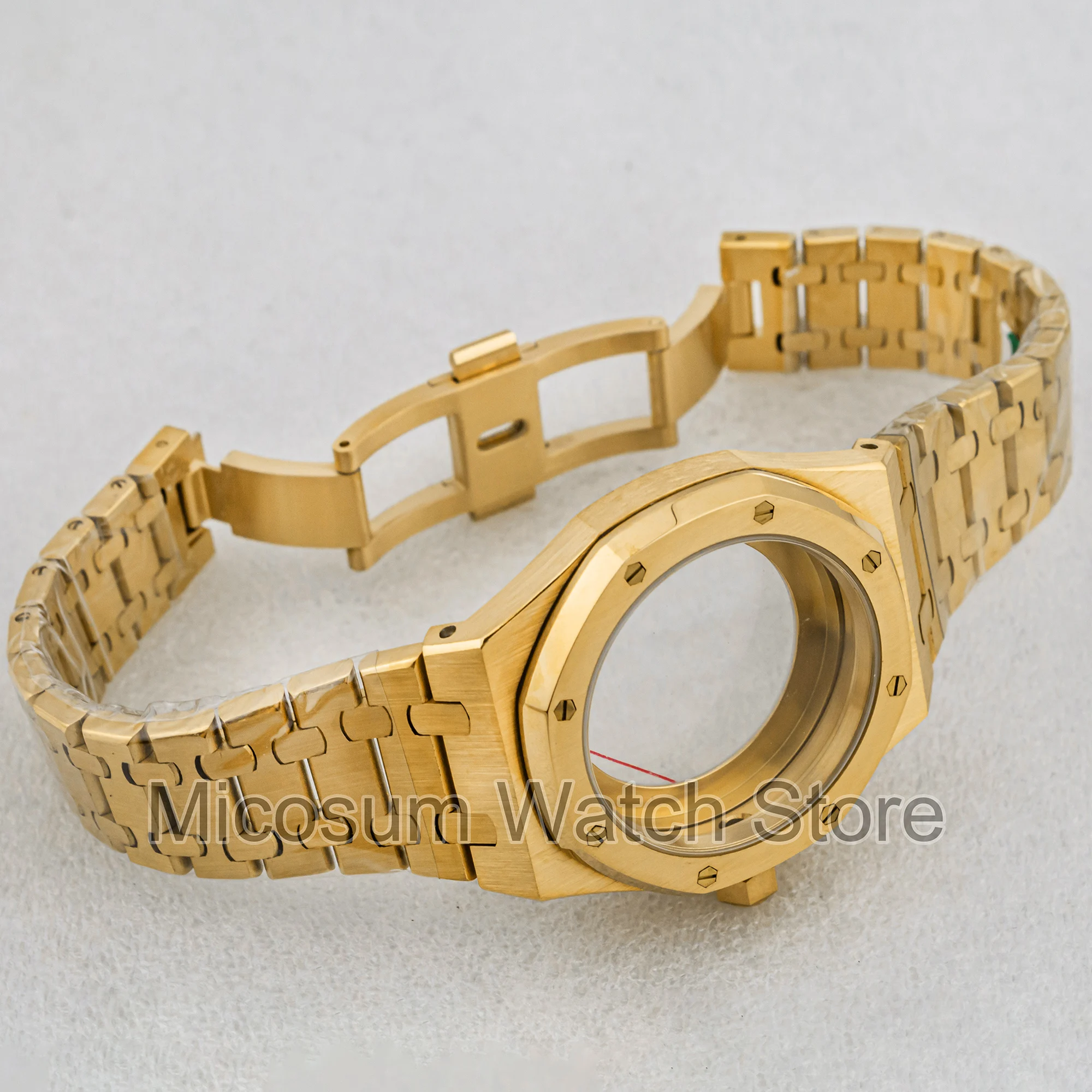 41MM NH35 Case Stainless Steel Bracelet Strap Sapphier Crystal Water Resistant for Octagon Royal NH35 NH36 Movement 31.8mm Dial