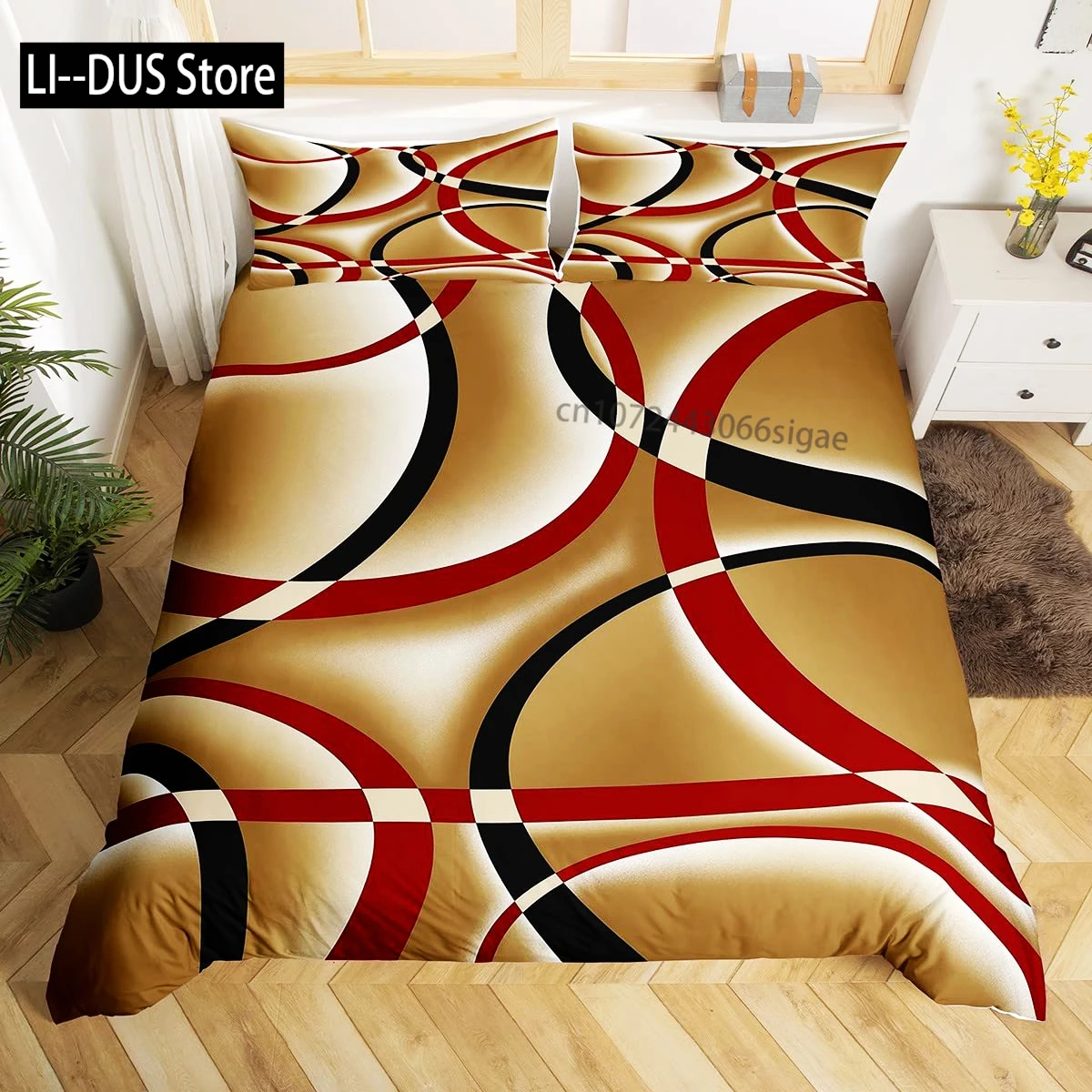 

Grid Square Bedding Set, Abstract Geometric Duvet Cover For Kids Teens Boys Girls, Modern Simple Quilt Cover With 2 Pillowcases